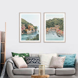 Wall Art 60cmx90cm Italy Coast 2 Sets Wood Frame Canvas