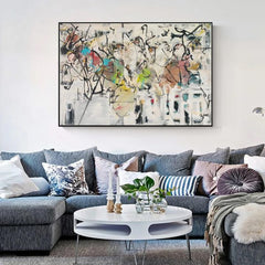Wall Art 60cmx90cm Abstract White Dream Black Frame Canvas