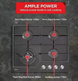 Gas Glass Cooktop 60cm Black