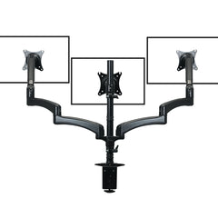 FORTIA Triple Computer Monitor Mount Stand for Desk with 3 Adjustable Arm Holder for 15 to 32 inch Displays