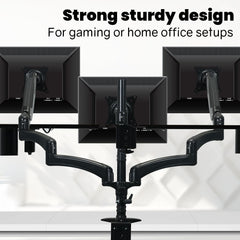 FORTIA Triple Computer Monitor Mount Stand for Desk with 3 Adjustable Arm Holder for 15 to 32 inch Displays