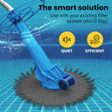 Aurelaqua Waterline Swimming Pool Cleaner, Automatic Vacuum, 10m Hose, for Floor and Walls, Blue