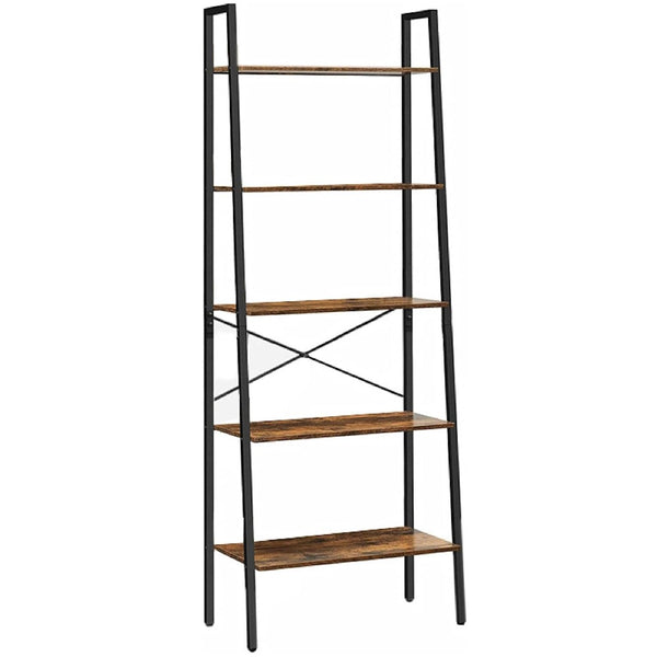 EKKIO 5-Tiers Metal Wood Ladder Shelf