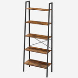 EKKIO 5-Tiers Metal Wood Ladder Shelf