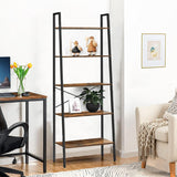 EKKIO 5-Tiers Metal Wood Ladder Shelf