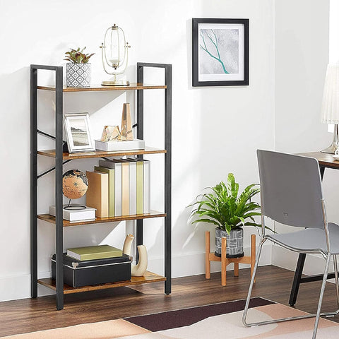 EKKIO 4-Tiers Metal Wood Display Shelf