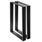 EKKIO 2x Rectangle Iron Table Legs 71cm(H) x 65cm(L) - (Black)