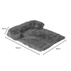 Floofi Pet Sofa Cover Soft with Bolster L Size (Grey)