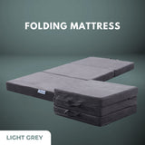 GOMINIMO 3 Fold Folding Mattress Single Light Grey