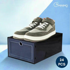 GOMINIMO Plastic Shoe Box 24 PCS Black