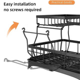 Gominimo 2 Tier Dish Drying Rack with Drain Board and Drip Tray Kitchen Counter