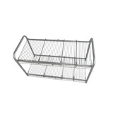 GOMINIMO 2 Tier Under Sink Expandable Shelf Organizer with Removable Steel Panels (Silver)