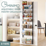GOMINIMO 8 Tier Adjustable Baskets Over the Door Pantry Organizer Spice Rack