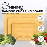 GOMINIMO 3 Pieces Bamboo Chopping Board with Stand (3 sizes)