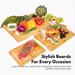 GOMINIMO 3 Pieces Bamboo Chopping Board with Stand (3 sizes)
