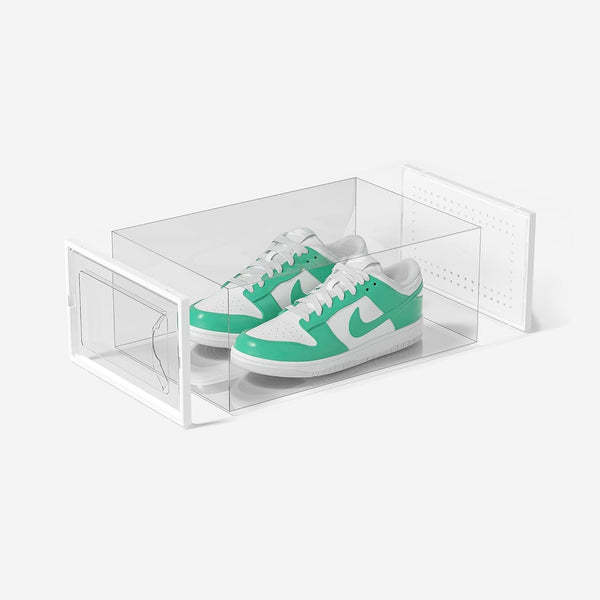 GOMINIMO Plastic Shoe Box 24PCS Medium Size Premium (White)