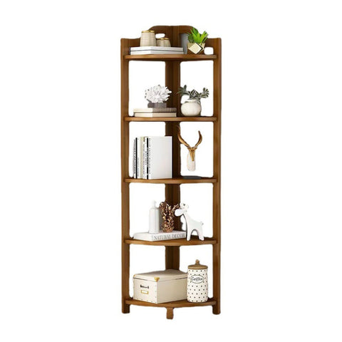 GOMINIMO Bamboo Corner Shelf 5 Tier