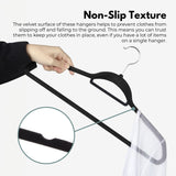 GOMINIMO 30 Pack of Non-Slip Velvet Suit Hangers with Tie Organisers (Black)