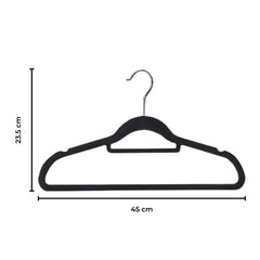 GOMINIMO 30 Pack of Non-Slip Velvet Suit Hangers with Tie Organisers (Black)