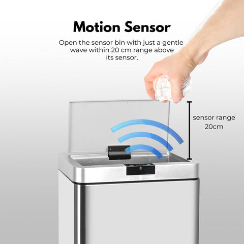 MIRAKLASS Sensor Bin 70L Wide Silver Square