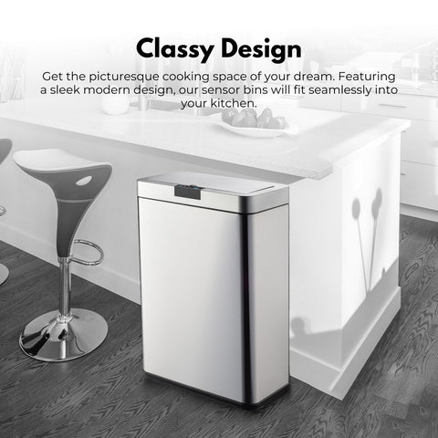MIRAKLASS Sensor Bin 70L Wide Silver Square