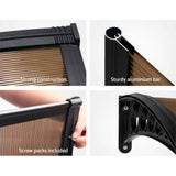 NOVEDEN Window Door Awning Canopy Outdoor UV Patio Rain Cover Tawny 1M X 3M Type 3