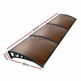 NOVEDEN Window Door Awning Canopy Outdoor UV Patio Rain Cover Tawny 1M X 3M Type 3