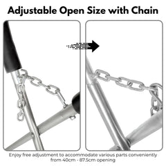 RYNOMATE 2x Adjustable Straight Leg Work Bench Panel Stand (Black)