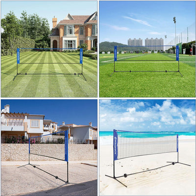 SONGMICS 4m Portable Tennis Badminton Net Blue