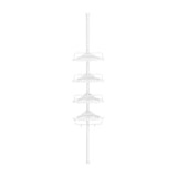 SONGMICS Adjustable Bathroom Corner Shelf with 4 Trays White