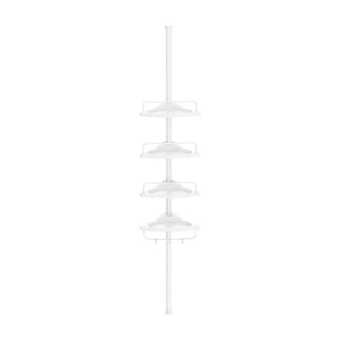 SONGMICS Adjustable Bathroom Corner Shelf with 4 Trays White