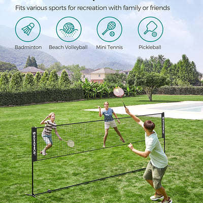 SONGMICS 3m Portable Tennis Badminton Net Black
