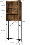 VASAGLE Over-the-Toilet Storage Bathroom Organiser Rack for Washing Machine Rustic Brown and Black