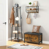 VASAGLE Entryway Storage Bench Rustic Brown and Black