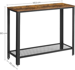 VASAGLE Console Table Rustic Brown and Black