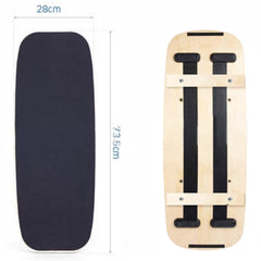 VERPEAK Wooden Balance Board Trainer with Adjustable Stoppers (Black with Wood)
