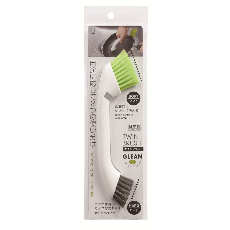 [10-PACK] KOKUBO Japan Brush Small Green Double-ended Pot Wash Brush Dishwash Brush