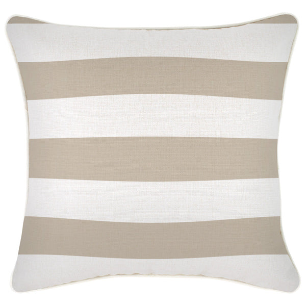 Cushion Cover-With Piping-Deck Stripe Beige-45cm x 45cm