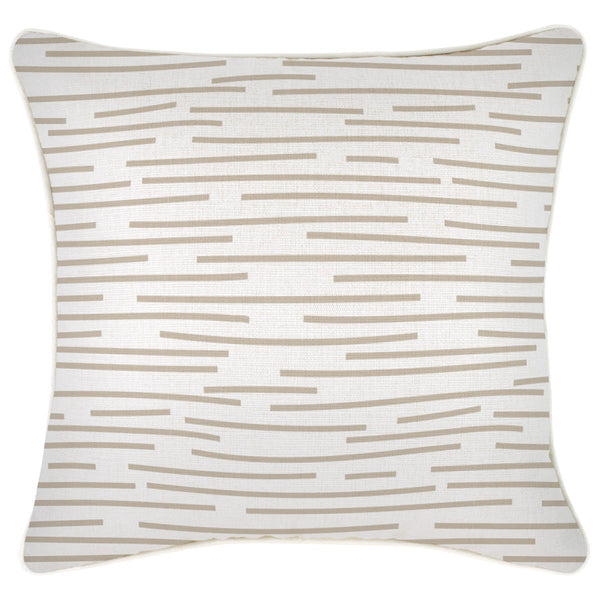 Cushion Cover-With Piping-Earth-Lines-Beige-45cm x 45cm