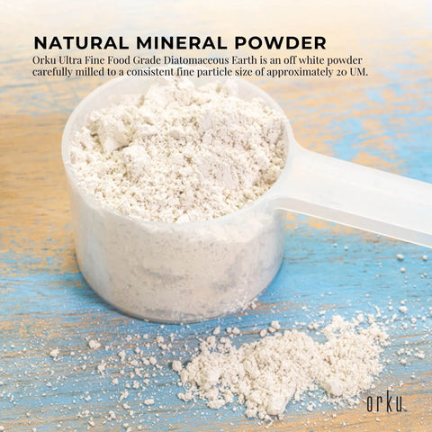 Orku 10Kg Fine Diatomaceous Earth - Food Grade FCC Fossil Shell Flour Powder