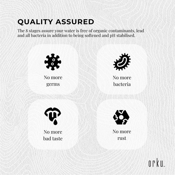 22L Benchtop 8 Stage Water Filter - Ceramic Carbon Mineral Stone Silica Purifier