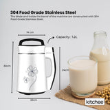 1.2L Electric Soy Bean Milk Maker Machine - Automatic Soya Almond Nut Blender