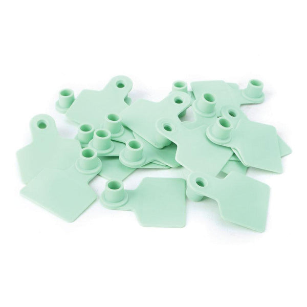100x Cattle Ear Tags 6x7cm Set - Medium Green Blank Cow Sheep Livestock Label