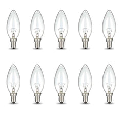 Bulk 10x E14 40W 220V Light Bulbs - C35 Candle Globe For Himalayan Salt Lamp