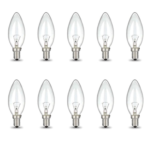 Bulk 10x E14 40W 220-240V Light Bulbs - C35 Candle Globe For Himalayan Salt Lamp