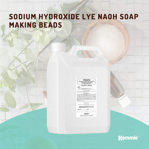 5Kg Caustic Soda Pearls Food Grade Sodium Hydroxide Lye NaOH Soap Making Beads