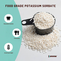 Kemmie 500g Potassium Sorbate Food Grade Granules Tub Preservative E202 Cosmetic