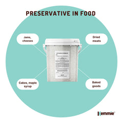 Kemmie 500g Potassium Sorbate Food Grade Granules Tub Preservative E202 Cosmetic
