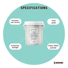 Kemmie 500g Potassium Sorbate Food Grade Granules Tub Preservative E202 Cosmetic