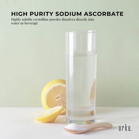 Orku 10Kg Sodium Ascorbate - High Purity Soluble Crystalline Powder Ingredient